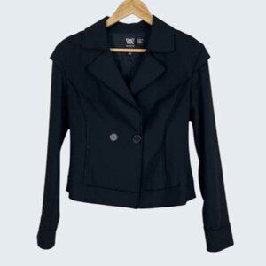 W BY WORTH BLACK WOOL STITCH DETAIL JACKET
